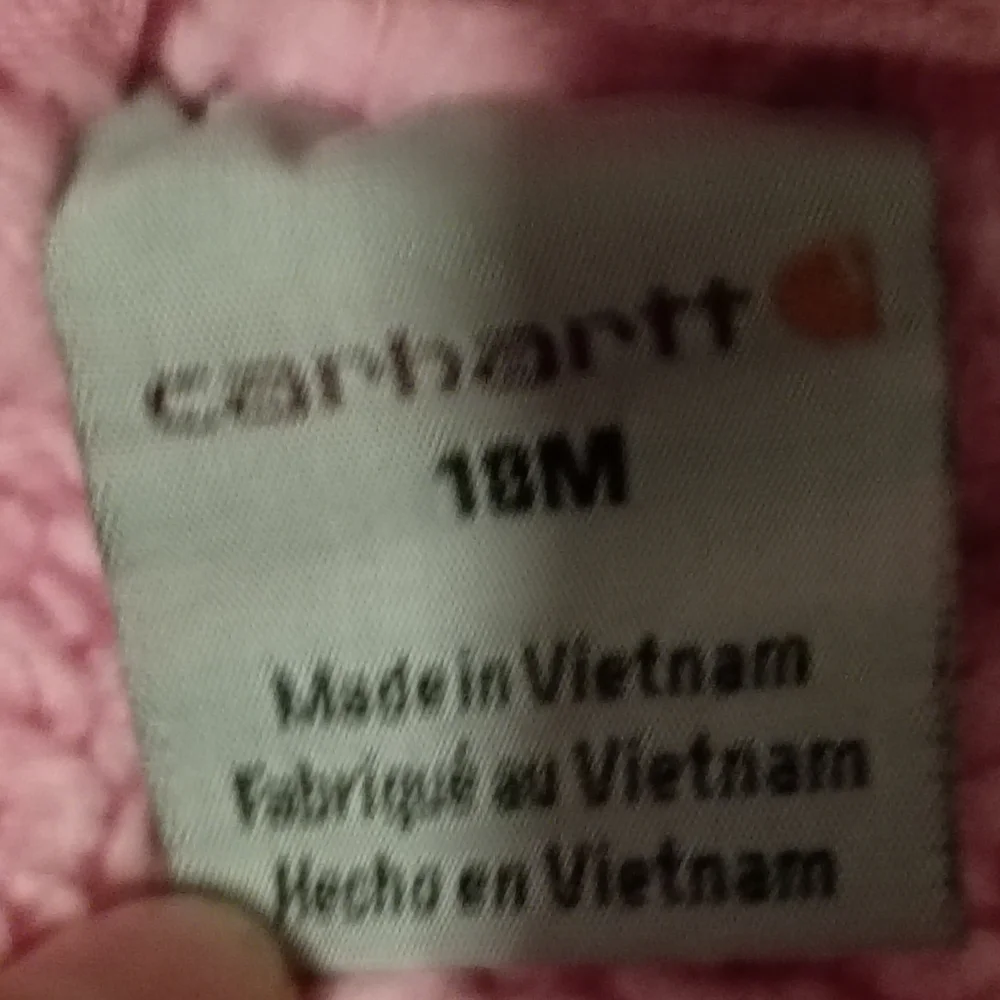 Carhartt Baby Girl Toddler Pink Sherpa‎ Lined Utility Hooded Full Zip Jacket 18M